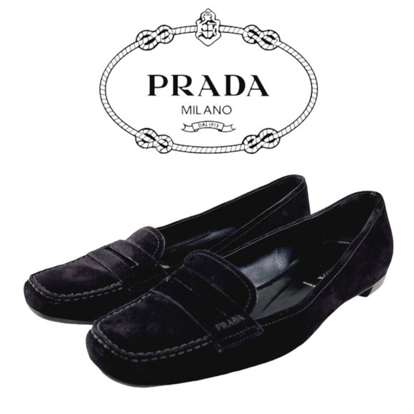 Prada Shoes - AUTHENTICATED PRADA Womens "Mocassini" Loafers Suede Upper 37 IT (US 7)